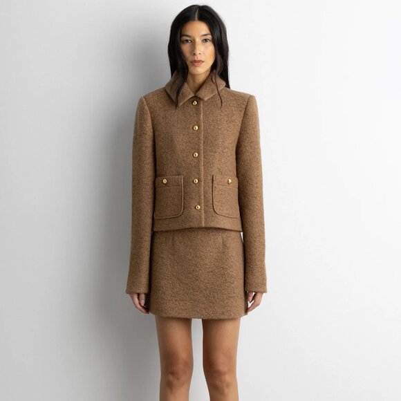 BOUCLE WOOL BLEND COLLARED JACKET - Picture 5 of 5